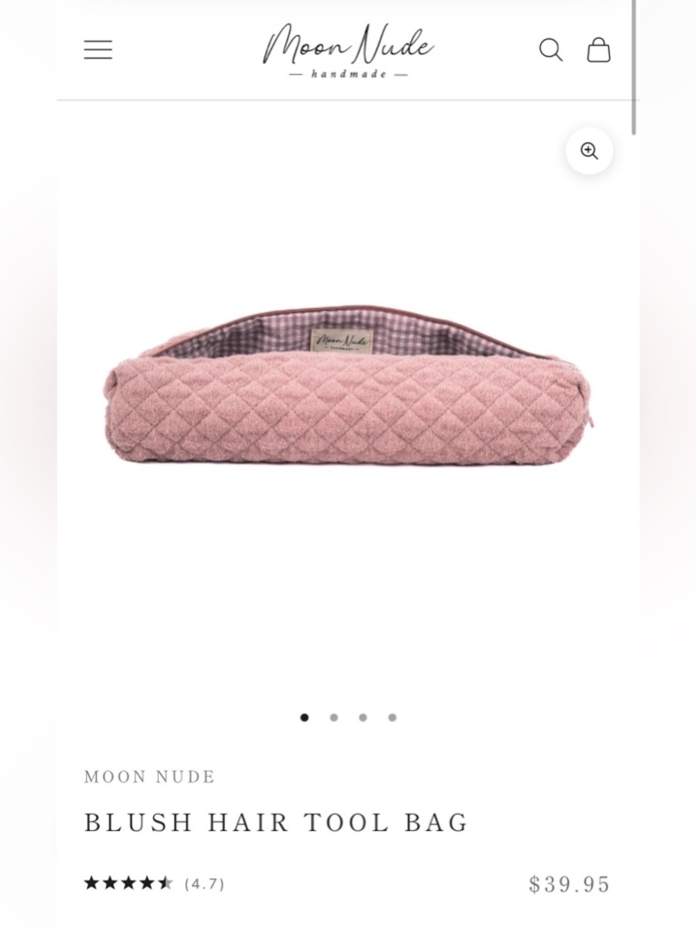 Moon Nude Blush Quilted Cosmetic Bag